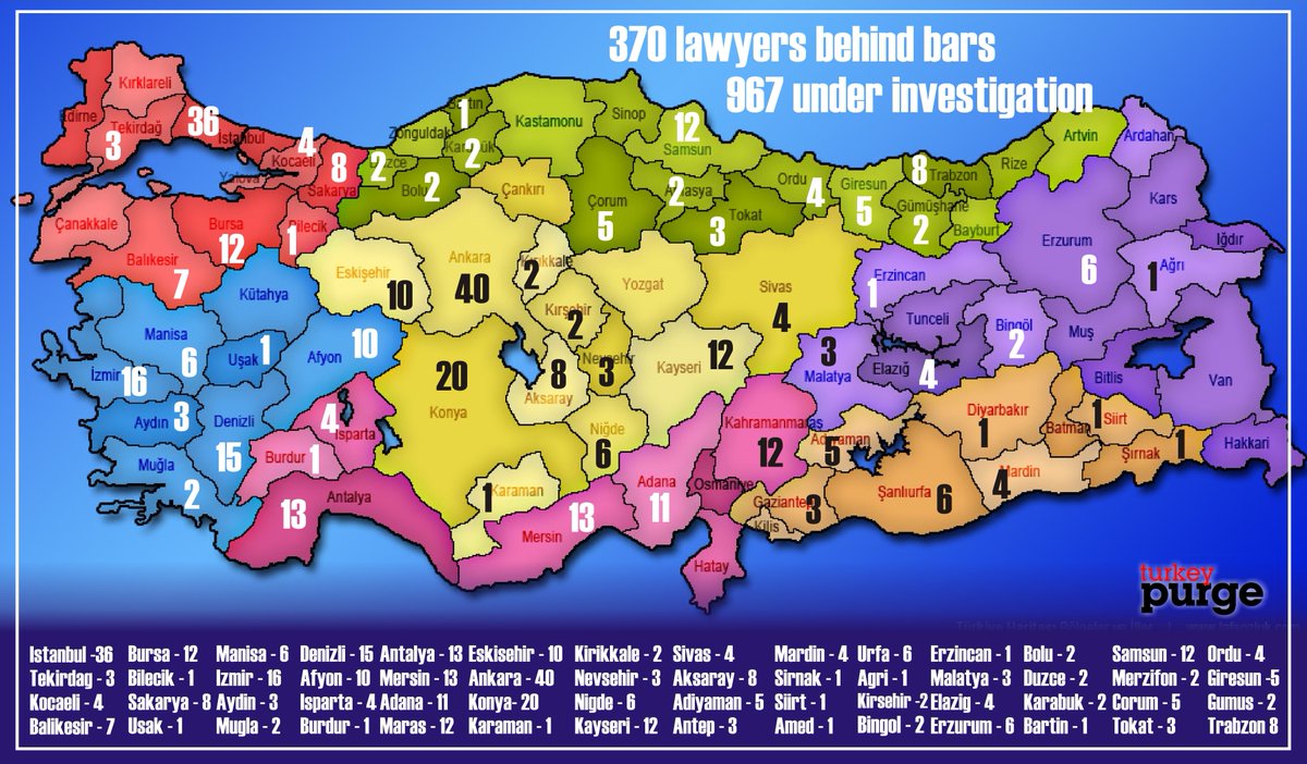 370 lawyers jailed, 967 others investigated since July 15