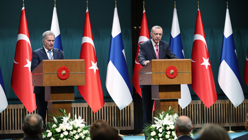 Turkish President Recep Tayyip Erdogan - Finish President Sauli Niinisto