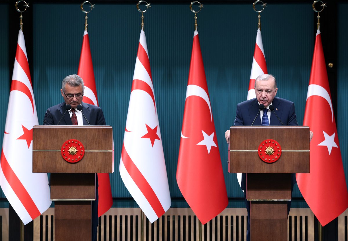 Erdoğan says Cyprus should remain divided during visit of new Turkish Cypriot leader