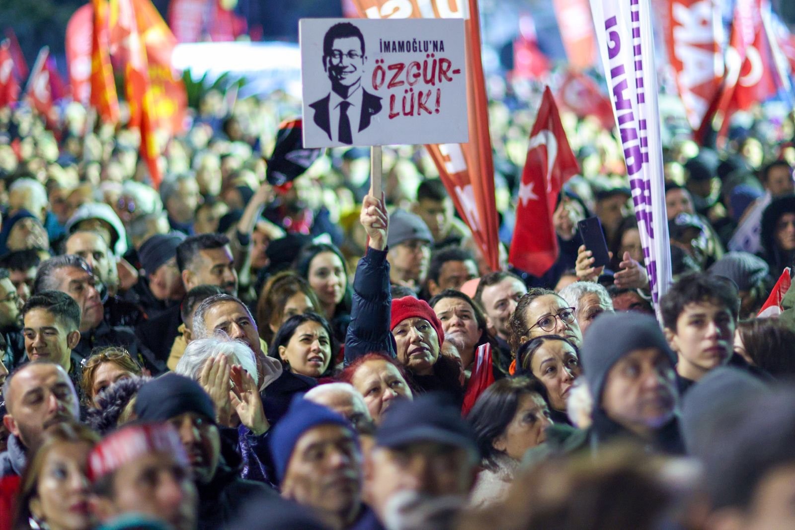 Protests, messages of solidarity, new arrests mark anniversary of İmamoğlu’s imprisonment