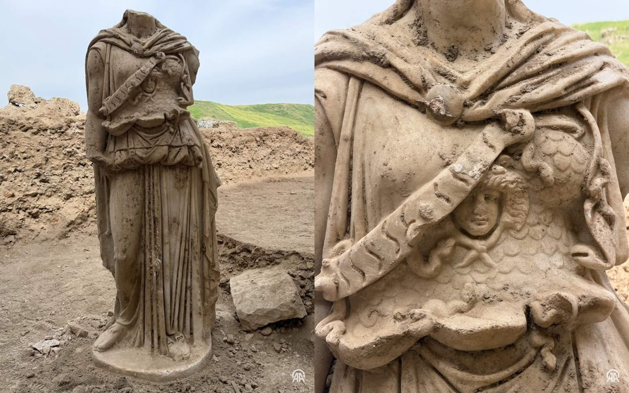 Marble Athena statue discovered in ancient Laodicea in western Turkey