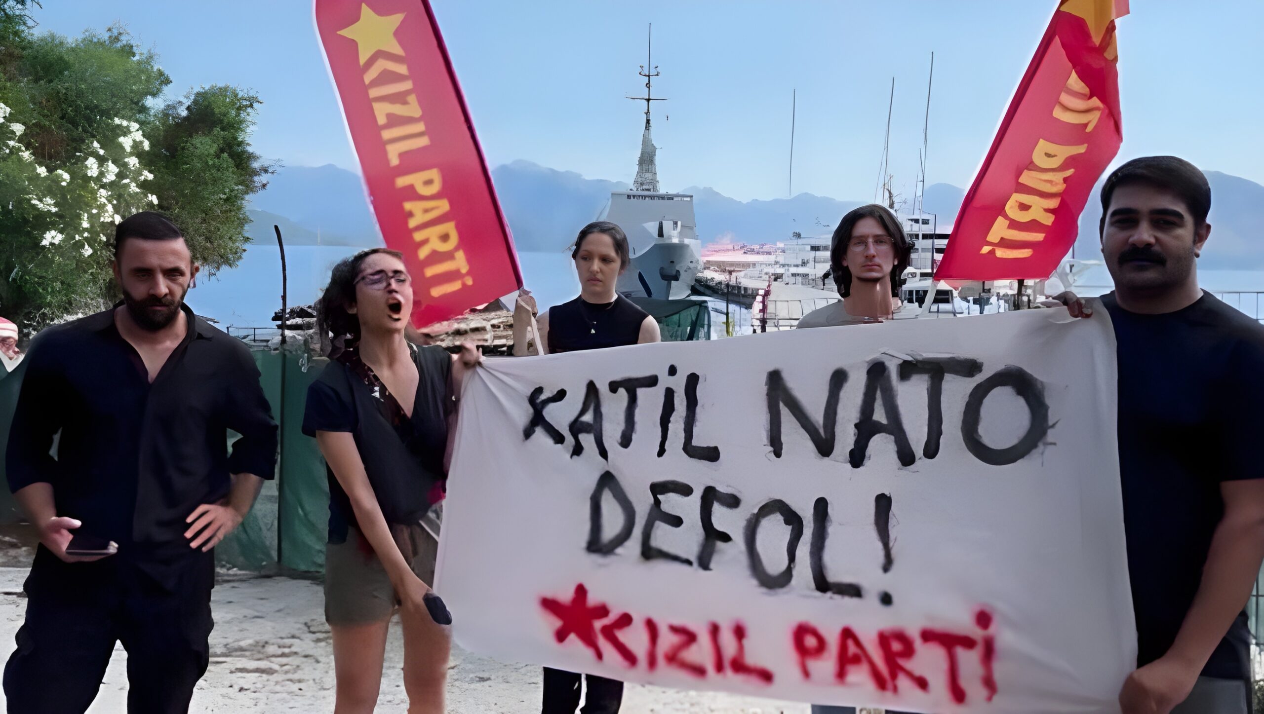 Turkey detains 4 protesters after rally protesting French warship on NATO mission